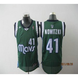 NBA Mavericks 41 Dirk Nowitzki Revolution 30 Green Men Jersey