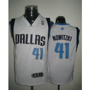 NBA Mavericks 41 Dirk Nowitzki White Revolution 30 Men Jersey