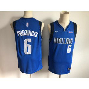 NBA Mavericks 6 Kristaps Porzingis Blue Nike Men Jersey 1
