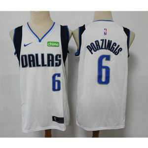 NBA Mavericks 6 Kristaps Porzingis White Nike Men Jersey