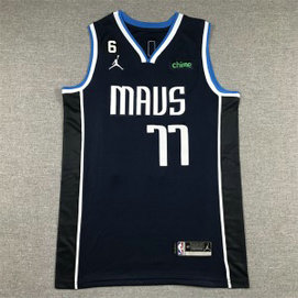 NBA Mavericks 77 Doncic Navy Blue Jordan Men Jersey