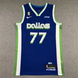 NBA Mavericks 77 Luka Doncic Blue 2022-23 New Nike Men Jersey