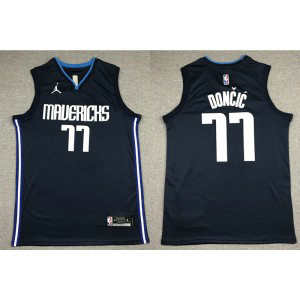 NBA Mavericks 77 Luka Doncic Blue Jordan Men Jersey