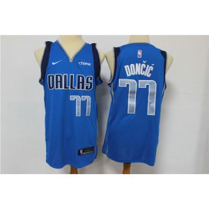 NBA Mavericks 77 Luka Doncic Blue Nike Men Jersey 3
