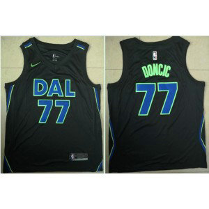 NBA Mavericks 77 Luka Doncic City Edition Navy Nike Swingman Men Jersey
