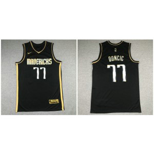 NBA Mavericks 77 Luka Doncic Gold Nike Men Jersey