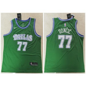 NBA Mavericks 77 Luka Doncic Green Nike Men Jersey