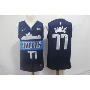 NBA Mavericks 77 Luka Doncic Navy Nike Swingman Men Jersey