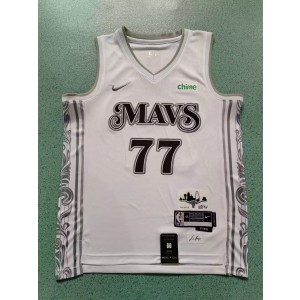 NBA Mavericks 77 Luka Doncic White 2024 New City Nike Men Jersey