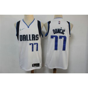 NBA Mavericks 77 Luka Doncic White 75th Anniversary Men Jersey