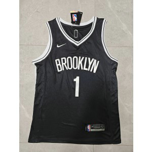 NBA Nets 1 Bridges Black Nike Men Jersey