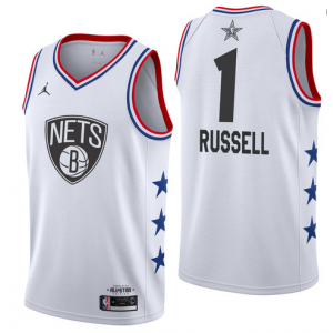 NBA Nets 1 D'Angelo Russell 2019 All-Star White Swingman Men Jersey