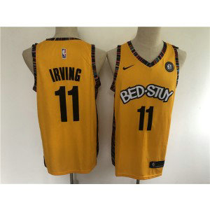 NBA Nets 11 Kyrie Irving Amarillo Yellow Nike Men Jersey