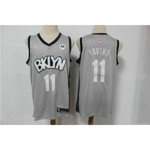 NBA Nets 11 Kyrie Irving Light Grey 2021 Jordan Men Jersey