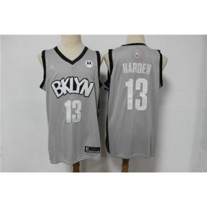 NBA Nets 13 James Harden 2021 Grey Jordan New Men Jersey