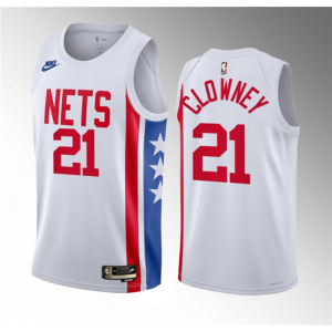 NBA Nets 21 Noah Clowney White 2023 Draft Classic Edition Nike Men Jersey