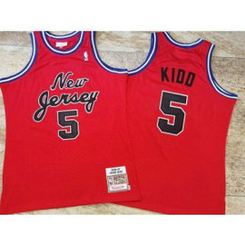NBA Nets 5 Jason Kidd Hardwood Classics 2006-07 Red Men Jersey