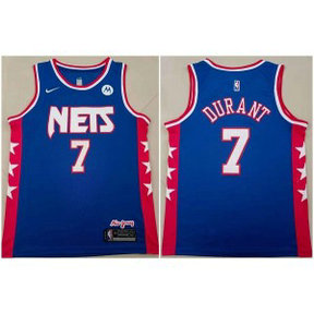 NBA Nets 7 Durant 2021-2022 Blue Nike Men Jersey