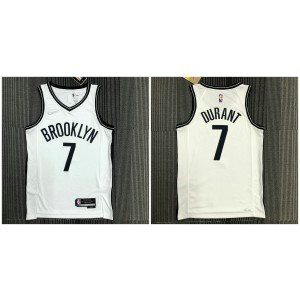 NBA Nets 7 Durant White 75th Anniversary Men Jersey