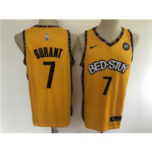 NBA Nets 7 Kevin Durant Amarillo Yellow Nike Men Jersey