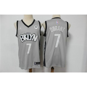 NBA Nets 7 Kevin Durant Grey 2021 Jordan Men Jersey