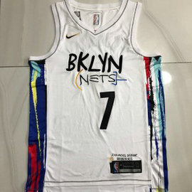NBA Nets 7 Kevin Durant White Men Jersey