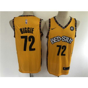 NBA Nets 72 Biggie Amarillo Yellow Nike Men Jersey