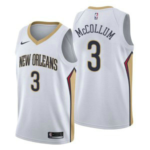 NBA New Orleans Pelicans 3 C.J. McCollum White Men Jersey