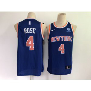 NBA New York Knicks 4 Rose Blue Men Jersey