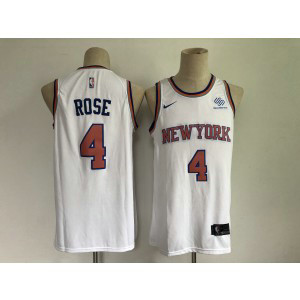 NBA New York Knicks 4 Rose White Men Jersey 1