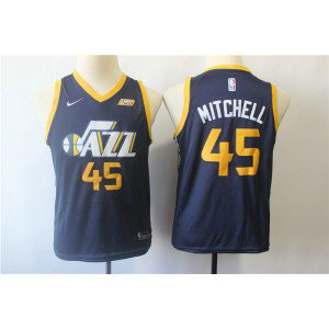 NBA Nike Jazz 45 Donovan Mitchell Navy Blue Youth Jersey