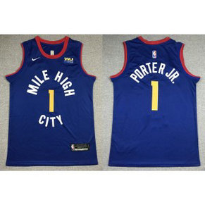 NBA Nuggets 1 Michael Porter Jr. Blue Men Jersey