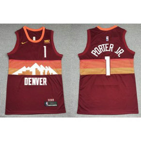 NBA Nuggets 1 Michael Porter Jr. Red City Edition Men Jersey