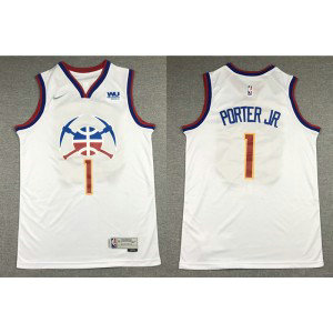 NBA Nuggets 1 Michael Porter Jr. White Earned Men Jersey
