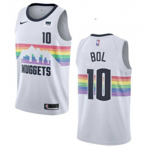 NBA Nuggets 10 Bol Bol White 2018-19 City Edition Swingman Nike Men Jersey