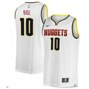 NBA Nuggets 10 Bol Bol White Nike Swingman Men Jersey
