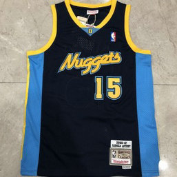 NBA Nuggets 15 Carmelo Anthony Black Throwback Men Jersey