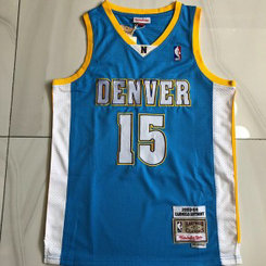 NBA Nuggets 15 Carmelo Anthony Blue Throwback Men Jersey