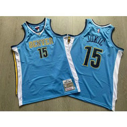 NBA Nuggets 15 Nikola Jokic Blue Throwback Men Jersey