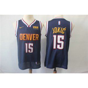 NBA Nuggets 15 Nikola Jokic Navy Nike Men Jersey