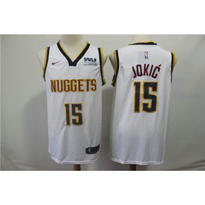 NBA Nuggets 15 Nikola Jokic White Nike Swingman Men Jersey