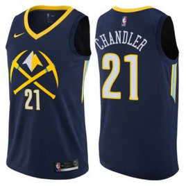 NBA Nuggets 21 Wilson Chandler Navy Nike Men Jersey