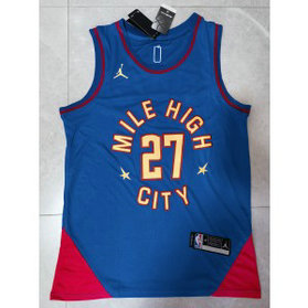 NBA Nuggets 27 Jamal Murray Blue Jordan Men Jersey