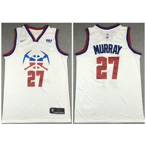 NBA Nuggets 27 Jamal Murray White Nike New Men Jersey