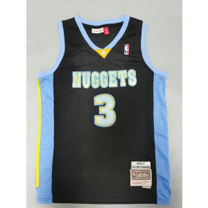 NBA Nuggets 3 Allen Iverson Black New Men Jersey