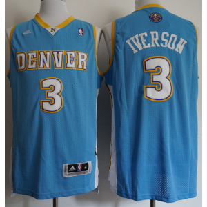 NBA Nuggets 3 Allen Iverson Light Blue Adidas Men Jersey