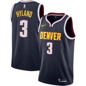 NBA Nuggets 3 Nah'Shon Hyland Navy Icon Edition Nike Men Jersey