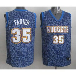 NBA Nuggets 35 Kenneth Faried Dark Blue Crazy Light Men Jersey
