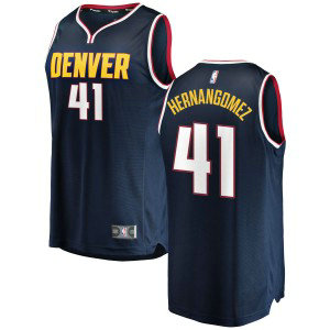 NBA Nuggets 41 Juan Hernangomez Navy Nike Men Jersey