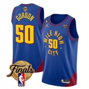 NBA Nuggets 50 Aaron Gordon Blue 2023 Finals Jordan Men Jersey